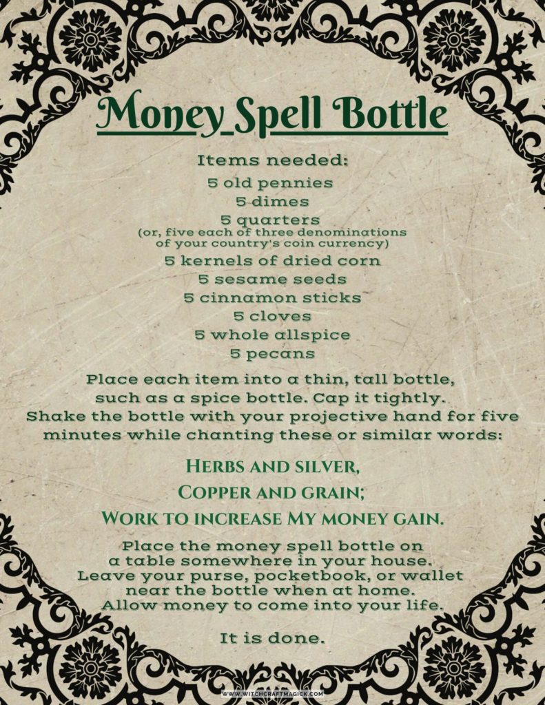 money spell bottle